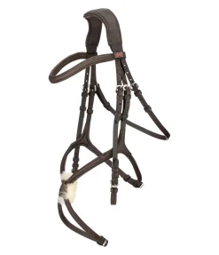 Bridon avec muserolle croisée Diabolo Fourrure D'Agneau|Muserolle Allemande & Croisée