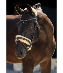 Best Bridon avec véritable fourrure d'agneau Soft Comfort II Muserolle Française & Combinée|Fourrure D'Agneau