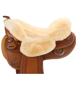 New Couvre-siège en véritable fourrure d'agneau avec pommeau Housse De Selle|Fourrure D'Agneau