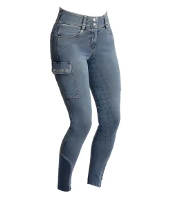 Discount Jeans d'équitation grip taille haute Laura Femme Pantalons D'Équitation À Grip