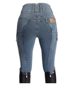 Discount Jeans d'équitation grip taille haute Laura Femme Pantalons D'Équitation À Grip