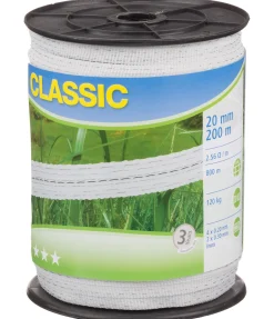 Outlet Ruban large Classic, 200 m / 20 mm Electrificateur De Clôture|Matériaux Conducteurs