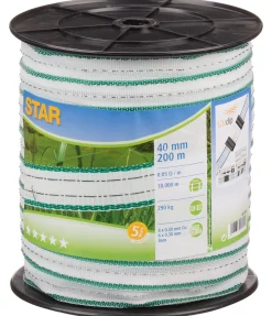 Ruban large Star Class, 200 m / 40 mm Electrificateur De Clôture|Matériaux Conducteurs