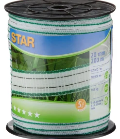 Hot Ruban large Star Class, 200 m / 20 mm Electrificateur De Clôture|Matériaux Conducteurs