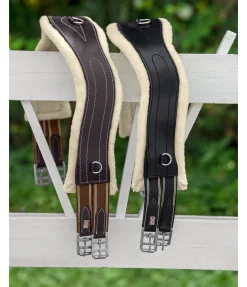 Sangle anatomique en cuir avec polaire Teddy amovible Naira Sangles Longues|Fourrure D'Agneau