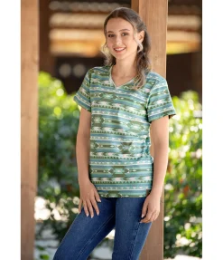 New T-shirt Ikat Femme T-Shirts À Manches Courtes