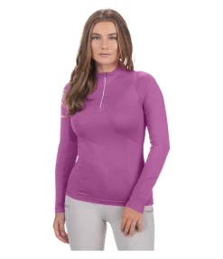 New T-shirt technique à manches longues zippé Sofie Femme T-Shirts À Manches Longues|Hauts D'Équitation De Concours