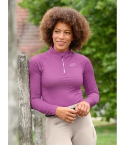 New T-shirt technique à manches longues zippé Sofie Femme T-Shirts À Manches Longues|Hauts D'Équitation De Concours