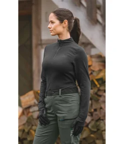 Hot T-shirt technique côtelé Cosy Femme T-Shirts À Manches Longues